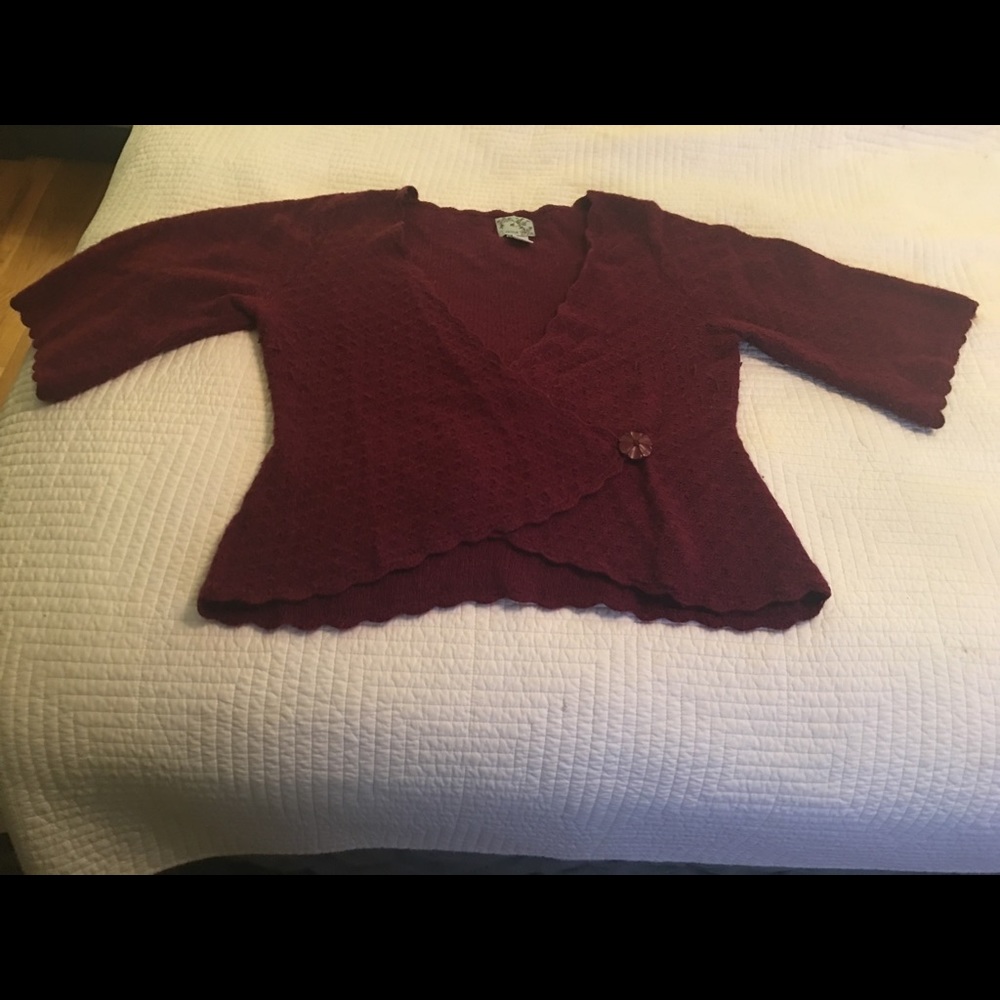 Anthropologie Tabitha wine-colored  sweater